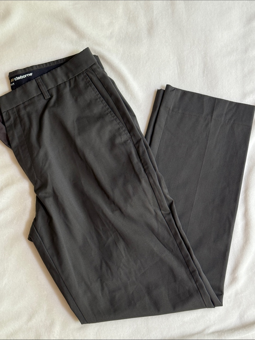Claiborne Men's Dark Grey Dress Trousers